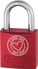 Vorhangschloss Aluminium 72/40 rot LoveLock 5 Vorderansicht